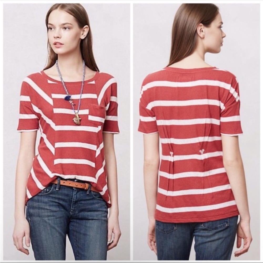 Anthropologie Postmark Spliced Striped Tee size XS